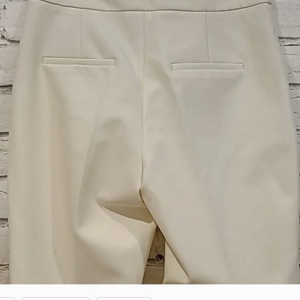 ZARA Ecru Vented Slit Hem Straight Leg Trousers Pants sz Small $89.90 - Picture 10 of 14